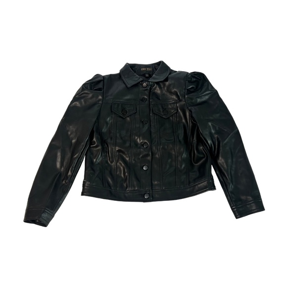 Like New Truth By Republic Black Faux Leather Jacket in Small - Picture 3 of 8